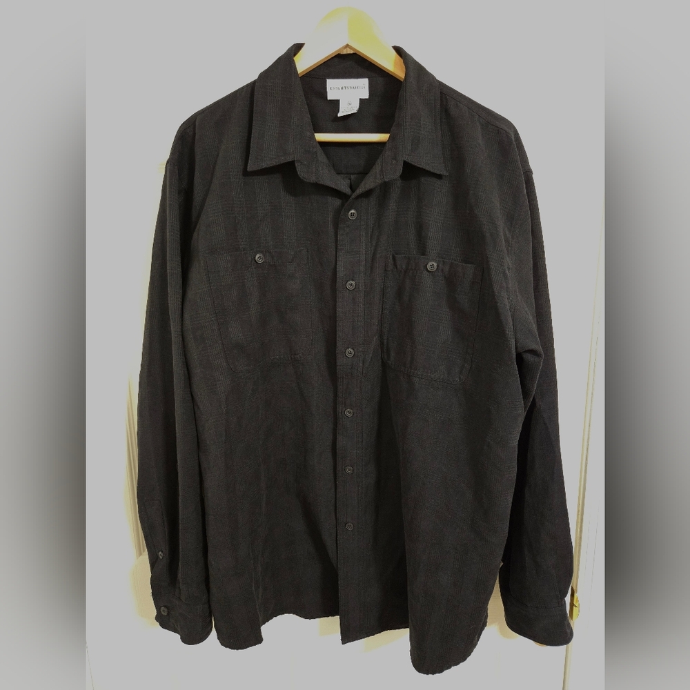 Knightsbridge Men's Black Button-Up Shirt Size XL